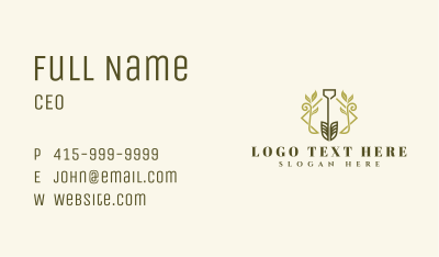 Natural Shovel Gardening Business Card Image Preview