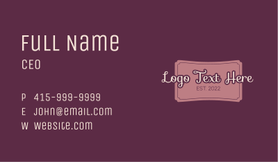Script Handwriting Signage Business Card Image Preview