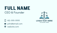 Justice Scale Book Sword  Business Card