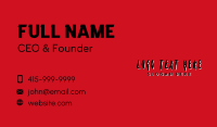 Scary Halloween Wordmark Business Card