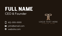 Luxury Firm Company Letter T Business Card
