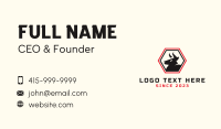 Bull Hexagon Emblem Business Card Design