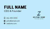 Blue Modern Letter Z Business Card