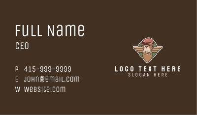 Hipster Lumberjack Emblem  Business Card