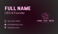 Pink Eyelashes Eyebrows Business Card