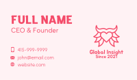 Pink Bull Heart  Business Card