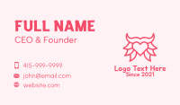 Pink Bull Heart  Business Card Design