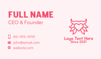 Pink Bull Heart  Business Card