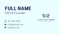 Blue Letter W Business Card