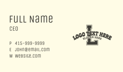 Sports Brand Letter Business Card