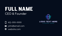 Shield Padlock Technology Business Card Design