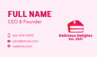 Cherry Cake Slice Business Card Image Preview