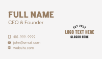 Retro Masculine Wordmark Business Card