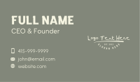 Funky Hipster Wordmark Business Card