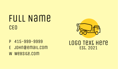 Concrete Mixer Truck Business Card Image Preview