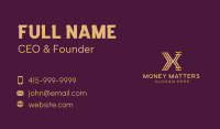 Golden Upscale Letter X Business Card