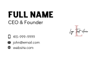 Beauty Fashion Letter  Business Card
