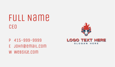 Flaming Bull Bistro Business Card