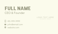 Minimalist Company Wordmark Business Card