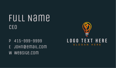 Power Light Bulb Lettermark Business Card
