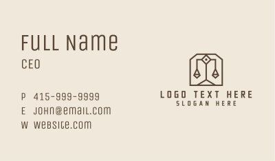 Notary Justice Scale  Business Card