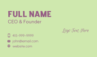 Script Feminine Wordmark Business Card Design