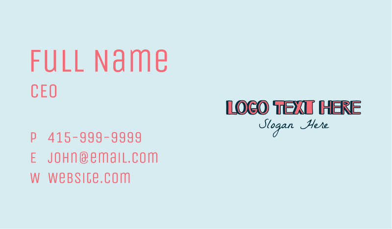 Cute Business Card example 3