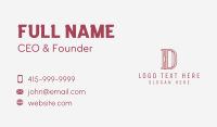 Typography Letter D Business Card Design