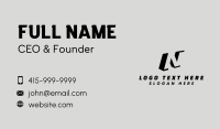 Generic Black and White Letter N Business Card