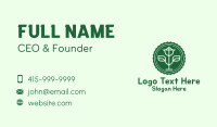 Green Plant Badge Business Card Design
