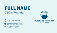 Blue Christmas Snow Globe  Business Card