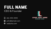 Technology Glitch Letter L Business Card