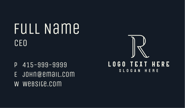 Elegant Letter R Business Card Design