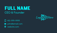 Cyan Arrow Wordmark Business Card Design