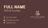 Classic Pillar Letter M Business Card