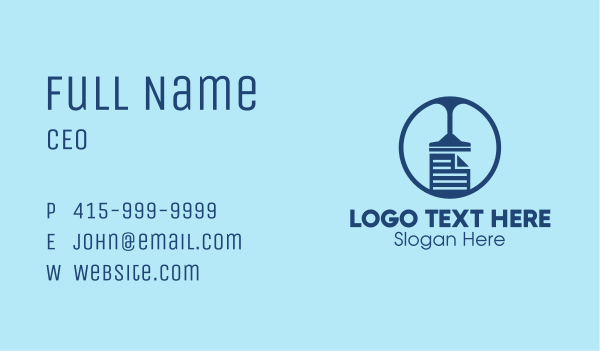Cleaning Files  Business Card Design Image Preview