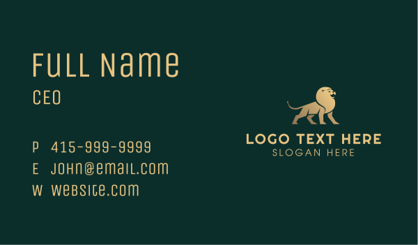 Luxury Roar Lion Business Card Design