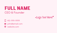 Cute Heart Wordmark Business Card