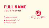 Red Building Letter W Business Card