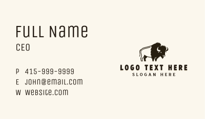 Animal Bison Wildlife Business Card Image Preview