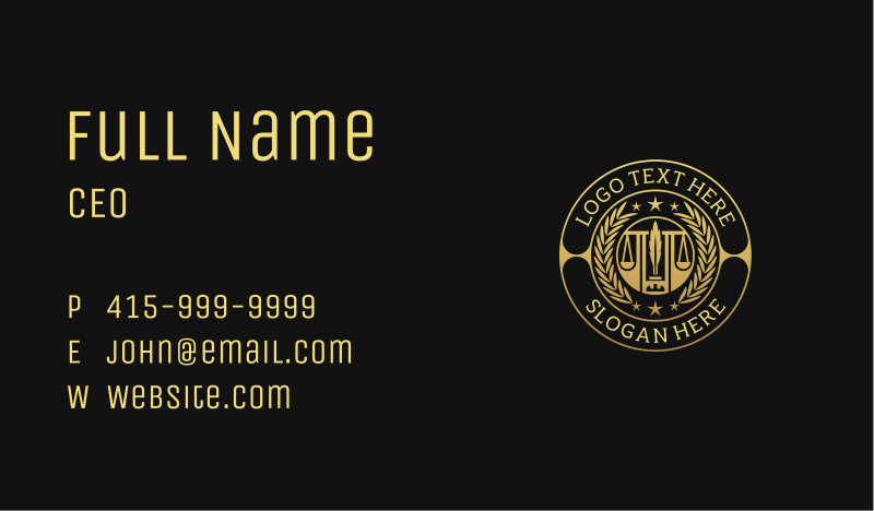Judge Business Card example 4