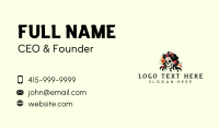 Floral Mexican Skull Business Card Design