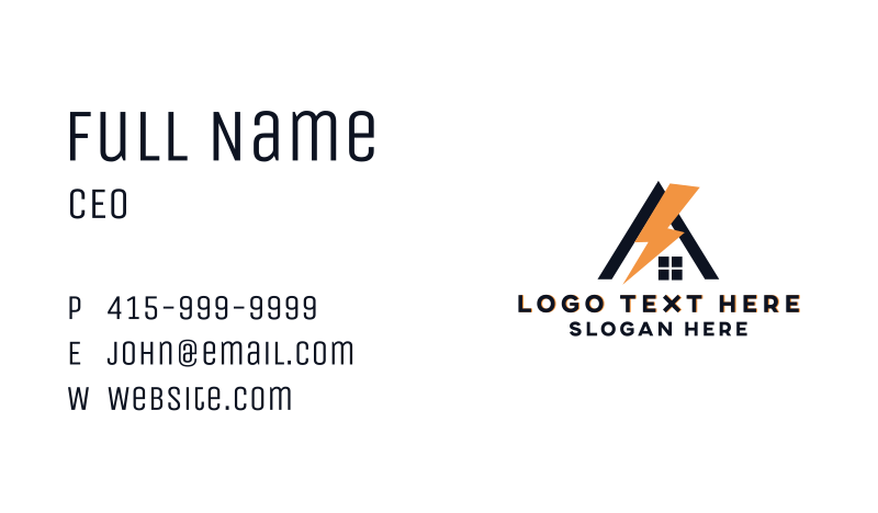Electrician Business Card example 2