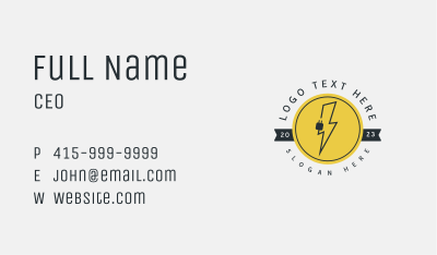 Lightning Electric Power Business Card