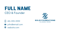 Blue Letter Z  Business Card