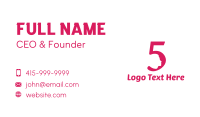 Number 5 Salon Face Business Card Design