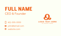 Orange Script Letter Q Business Card