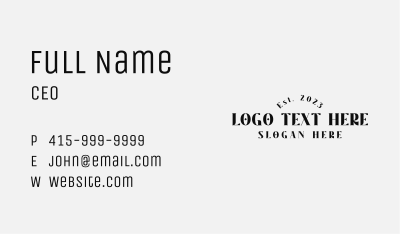 Black Luxury Wordmark Business Card
