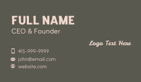 Feminine Cursive Wordmark Business Card Design