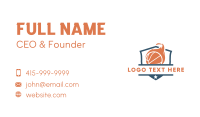 Flaming Basketball Shield Business Card